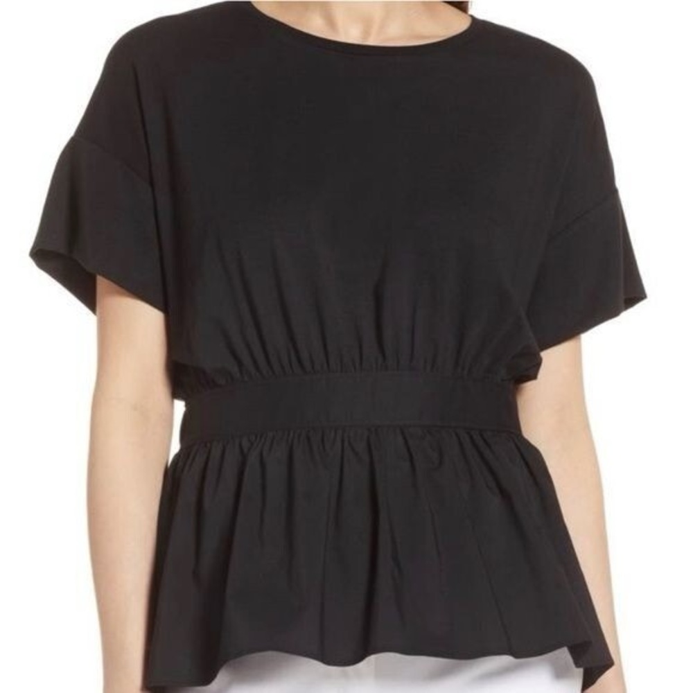 Halogen Black peplum top